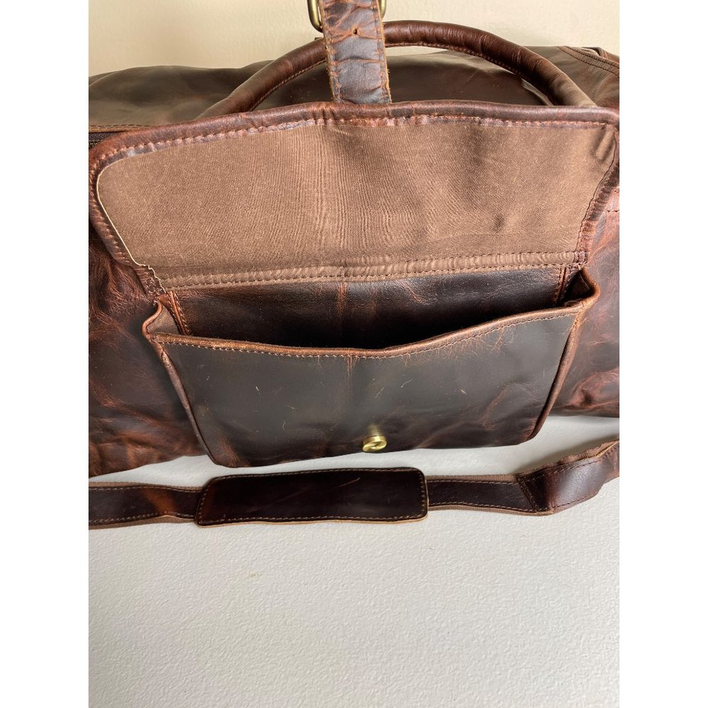 MaheTri Full Grain Buffalo Leather Travel Duffel Bag - Picture 8 of 16
